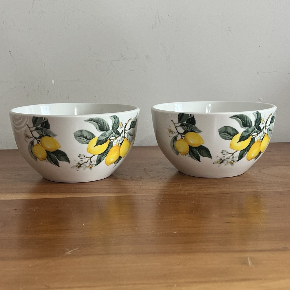Royal Norfolk Lemon Pattern Soup Cereal Bowl 11584195‎ Set Of 2 Vintage